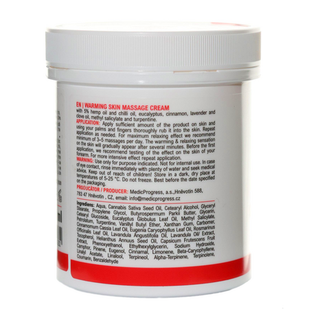 Unguent cu efect de incalzire cu 5% ulei de canepa, 250 ml, Health Culture 726813