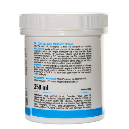 Unguent cu efect de racorire cu 5% ulei de canepa, 250 ml, Health Culture 726947