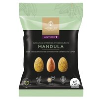 Migdale in ciocolata neagra cu turmeric si lamaie, 50 g, Nobilis