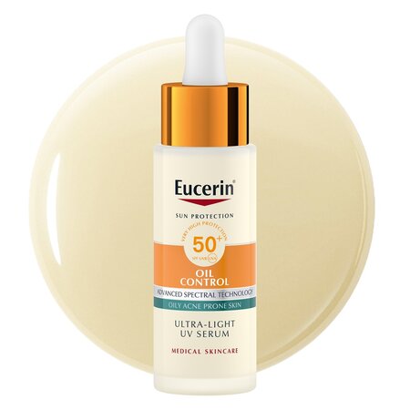 Ser cu efect matifiant si SPF 50+ Oil Control Ultra Light UV, 30 ml, Eucerin 727291