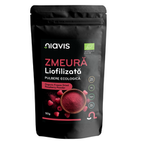 Pulbere ecologica din zmeura liofilizata, 50 g, Niavis