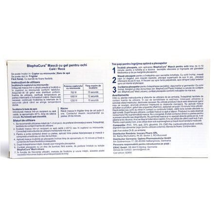 Masca cu gel pentru ochi Blephacura, 1 bucata, Inocare Pharm 727486