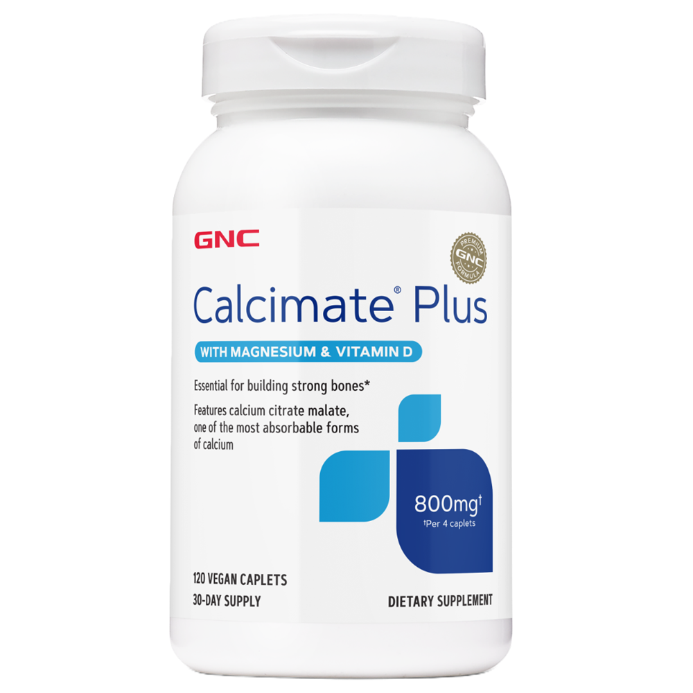 Calciu, magneziu si vitamina D3 Calcimate Plus, 120 tablete, GNC