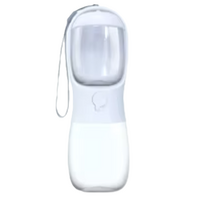 Sticla portabila 2-in-1 pentru caini si pisici alba, 330 ml, Yatrick
