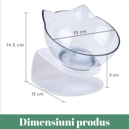 Castron inclinat si elevat pentru apa sau mancare pentru caini si pisici, Yatrick 728193