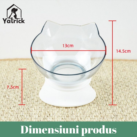 Castron inclinat si elevat pentru apa sau mancare pentru caini si pisici, Yatrick 728192