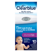 Test de ovulatie digital, 1 dispozitiv si 10 benzi de testare, Clearblue
