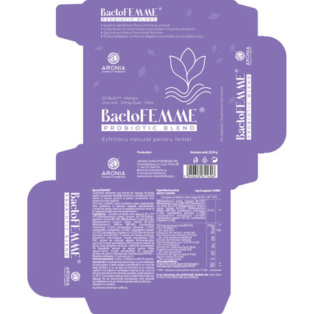 Probiotic blend BactoFemme, 30 capsule, Aronia Charlottenburg 728527
