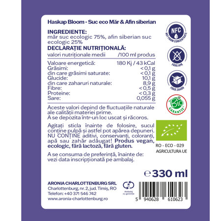 Suc eco de mar si afin siberian Haskap Bloom, 330 ml, Aronia Charlottenburg 728511