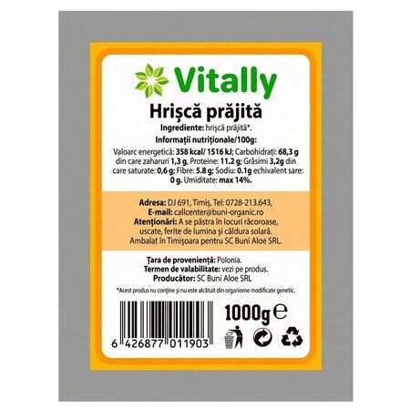 Hrisca prajita, 1000 g, Vitally 728520