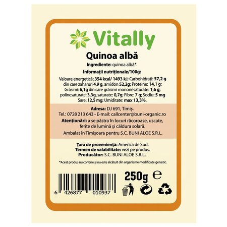 Quinoa alba, 250 g, Vitally 728566