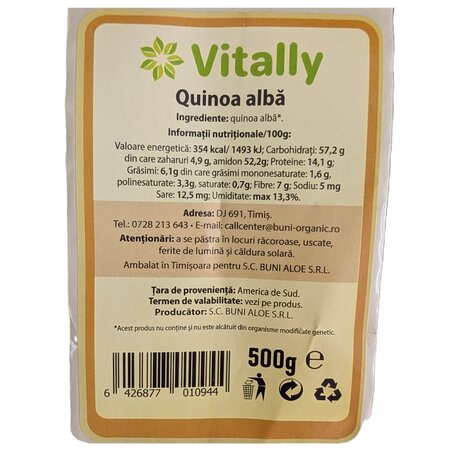 Quinoa alba, 500 g, Vitally 728621