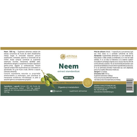 Neem, 500 mg, 60 capsule, Aronia Charlottenburg 728623