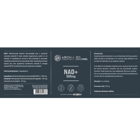 NAD+, 500 mg, 60 capsule, Aronia Charlottenburg 728649