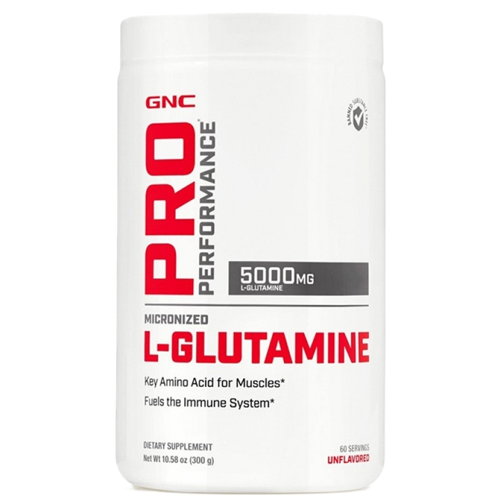 L-glutamina micronizata pudra fara aroma 5000 mg Pro Performance, 300 g, GNC