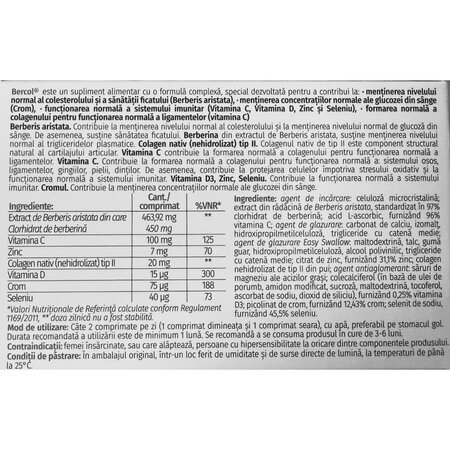 Bercol, 30 comprimate, Naturpharma 728831