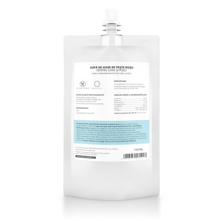 Supa de oase de peste rosu pentru caini si pisici, 150 ml, Doctor Totolici 729243
