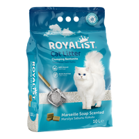 Nisip bentonita parfumat delicat cu Marseille, 5 L, Royalist