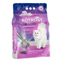 Nisip bentonita parfumat delicat cu lavanda, 5 L, Royalist