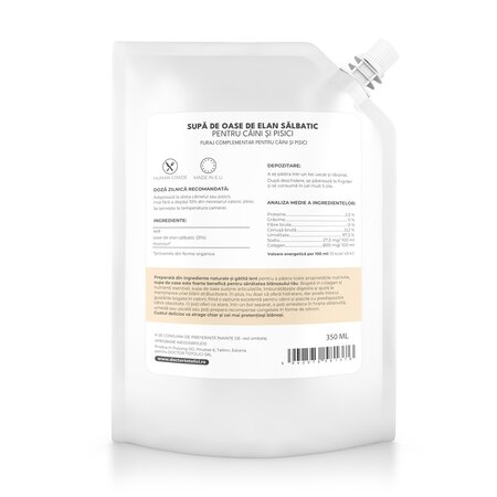 Supa de oase de elan salbatic pentru caini si pisici, 350 ml, Doctor Totolici 729250