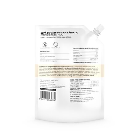 Supa de oase de elan salbatic pentru caini si pisici, 350 ml, Doctor Totolici 749900