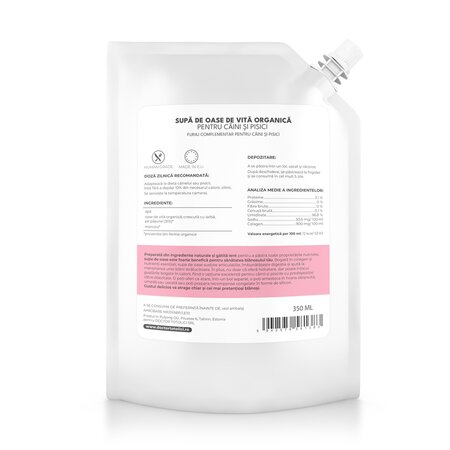 Supa de oase de vita pentru caini si pisici, 150 ml, Doctor Totolici 729256