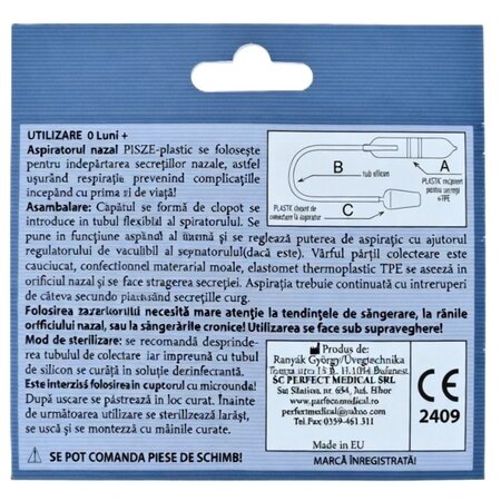 Aspirator nazal cu varf de silicon, 1 bucata, Pisze 729531