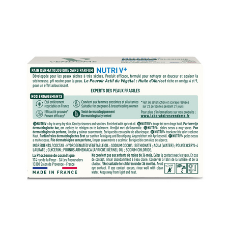 Sapun dermatologic fara parfum Nutri V+, 100 g, Laboratoires Vendome 729806