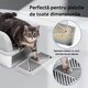 Litiera pentru pisici din inox cu prag si lopetica, marimea XL, Shaw 729905