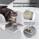 Litiera pentru pisici din inox cu prag si lopetica, marimea XL, Shaw 734755
