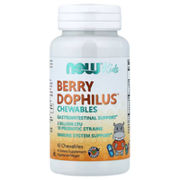 Probiotice pentru copii si adulti BerryDophilus, 60 tablete mestecabile, Now Foods