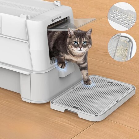 Litiera modulara din inox cu sertar pentru pisici, marimea XL, Shaw 729912