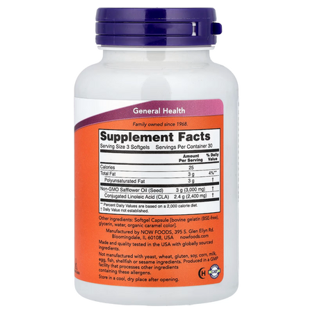 Acid linoleic conjugat CLA, 800mg, 90 gelule, Now Foods 729934