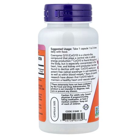Coeznima Q10, 30mg, 60 capsule vegetale, Now Foods 729964