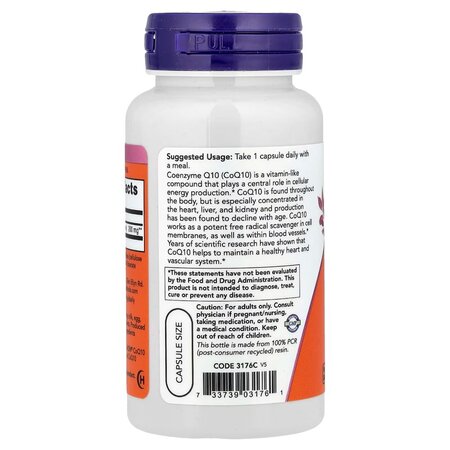 Coeznima Q10, 200mg, 60 capsule vegetale, Now Foods 729983