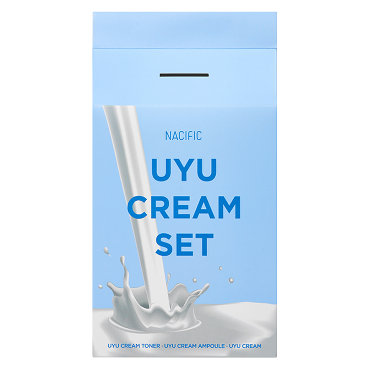 Set toner hidratant + ser hidratant + crema hidratanta cu extract de lapte Jeju UYU Cream Set, Nacific