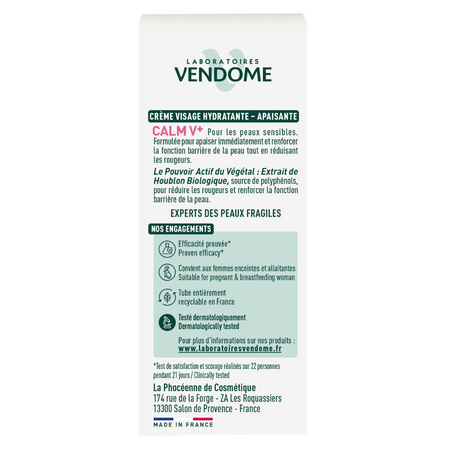 Crema hidratanta calmanta pentru fata Calm V+, 50 g, Laboratoires Vendome 730128