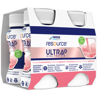 Resource Ultra+ High Protein cu aroma de capsuni, 4 x 125 ml, Nestle