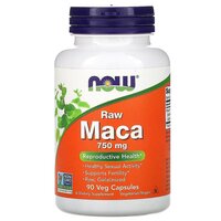 Maca Raw concentrat de 6:1, 750mg, 90 capsule vegetale, Now Foods