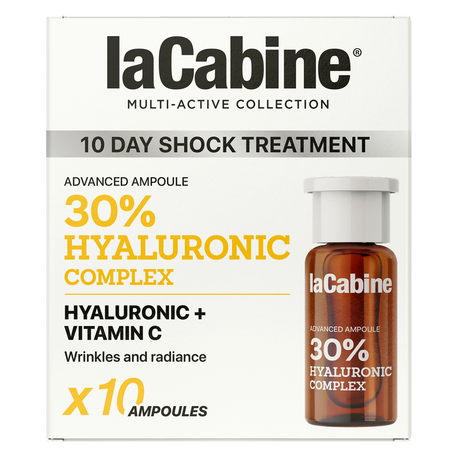 Fiole cu acid hialuronic si vitamina C pentru hidratare Advanced 30% Hyaluronic Complex, 10x2 ml, La Cabine 730209