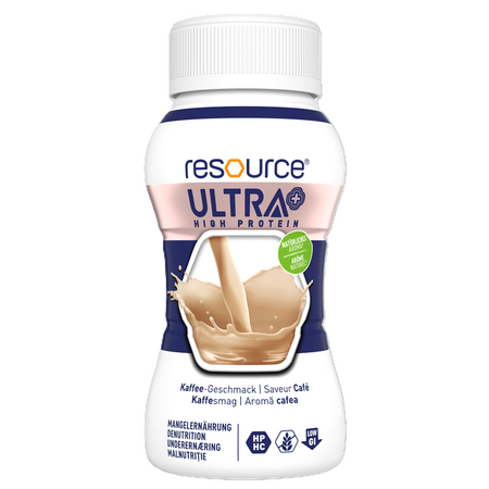 Resource Ultra+ High Protein cu aroma de cafea, 4 x 125 ml, Nestle 730224