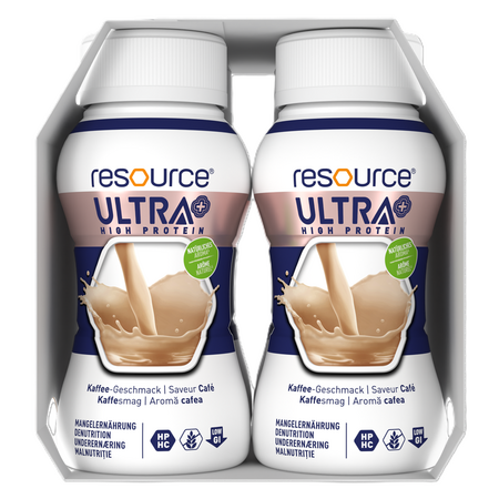Resource Ultra+ High Protein cu aroma de cafea, 4 x 125 ml, Nestle 730225