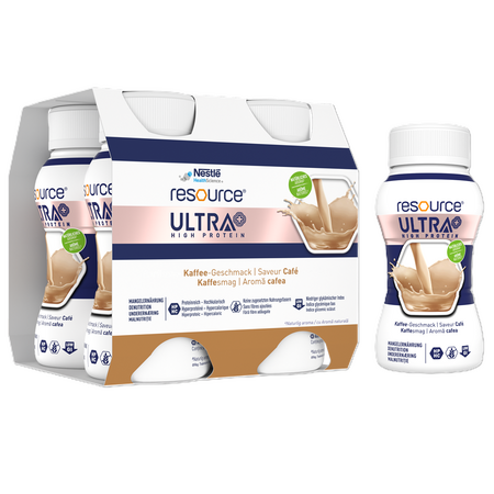 Resource Ultra+ High Protein cu aroma de cafea, 4 x 125 ml, Nestle 730226
