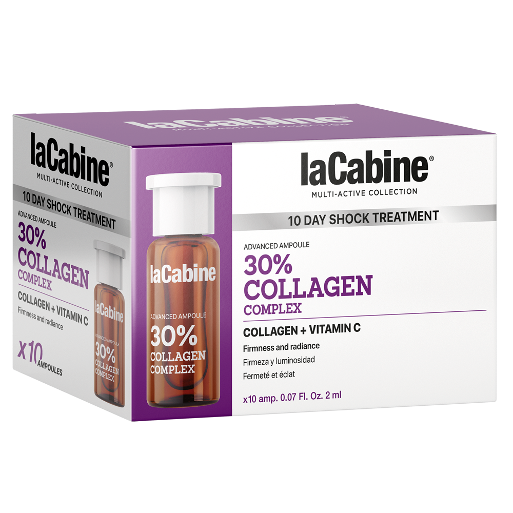 Fiole cu colagen si vitamina C pentru fermitate Advanced 30% Collagen Complex, 10x2 ml, La Cabine