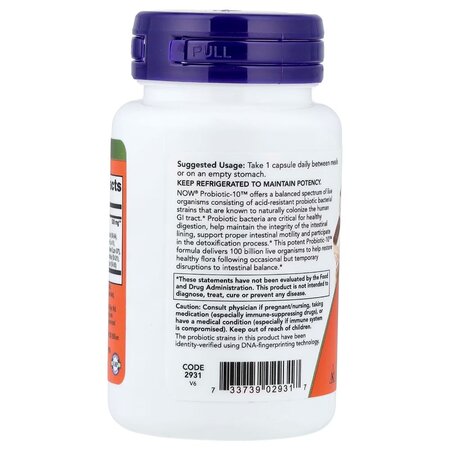 Probiotic-10, 30 capsule vegetale, Now Foods 730257