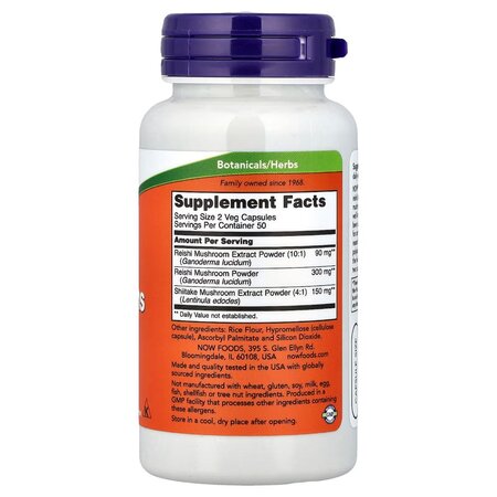 Rei-Shi Mushroom, 270mg, 100 capsule vegetale, Now Foods 730270