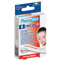 Plasturi pentru sutura ranilor, 5 bucati x 3 x 75 mm si 3 bucati x 6.4 x 80 mm, 8 bucati, Pharmadoct