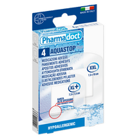 Plasturi transparenti rezistenti la apa Aquastop, 2 bucati XL 7,5 x 7,5 cm si 2 bucati XXL 7,5 x 10 cm, 4 bucati, Pharmadoct