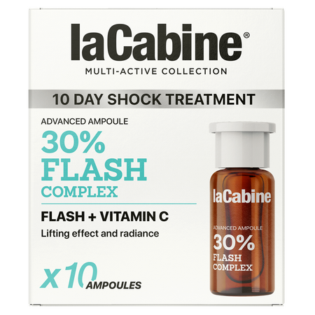 Fiole cu vitamina C pentru luminozitate Advanced 30% Flash Complex, 10x2 ml, La Cabine 730306