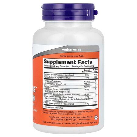Supliment pentru concentrare si memorie True Focus, 90 capsule vegtale, Now Foods 730319